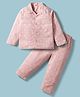 Zero Sinker Knit Full Sleeves Co-ords Night Suit With Vehicle Print - Peach