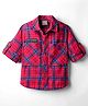 Little Kangaroos Cotton Woven Full Sleeves Checks Shirt - Red & Blue