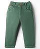Little Kangaroos Knitted Denim Full Length Solid Colour Jeans - Green