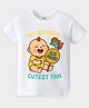 KAVEE Pure Cotton Knit Raksha Bandhan Theme Half Sleeves My Sisters Cutest Fan Text Printed Biowashed Tee - White