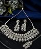 VALLEY OF JEWELLERY - Silver-Plated AD Stone Studded Necklace With Earrings And Maang Tikka Set - Silver