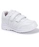 TRASE Solid Double Velcro Closure School Shoes - White