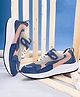 TRASE Colour Blocked Velcro Closure Sneakers - Blue & Pink