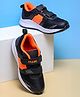 TRASE Colour Blocked Double Velcro Closure Sneakers - Black & Orange