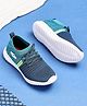 TRASE Colour Blocked & Abstract Designed Lace Up Sneakers - Blue & Parrot Green