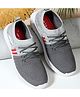 TRASE Colour Blocked & Abstract Designed Lace Up Sneakers - Grey & Red