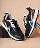 TRASE Colour Blocked Lace Up Running Shoes - Black
