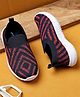 TRASE Abstract Designed Slip On Shoes - Navy Blue & Red