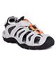 TRASE Colour Blocked Velcro Closure Fisherman Sandals - Grey & Orange
