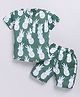 Nottie Planet Cotton Woven Half Sleeves Pineapple Printed Tee & Coordinating Shorts Set - Green