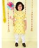 Ministitch Cotton Woven Full Sleeves Bandhani Printed Kurta Pyjama Set - Yellow