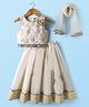 Babyhug South Cotton Woven Sleeveless Floral Embroidered Choli & Lehenga Set With Dupatta - Off White