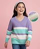 Pine Kids Knitted Full Sleeves Striped Pullover Sweater - Purple