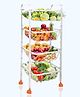 JD FRESH 4 Tier Stainless Steel Fruit & Vegetable Trolley - Silver