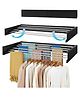 JD FRESH Foldable Wall Mount Collapsible Clothe Drying Stand for Balcony with 5 Rods- Black