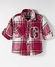 Little Kangaroos Cotton Woven Full Sleeves Checkered Shirt - Wine & White