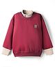 Little Kangaroos Full Sleeves Sweatshirt with Patch Detailing - Maroon