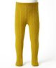 Babyhug Knit Full Length Woollen Bootie Leggings With Cable Knit Design & Extra Stretch - Yellow