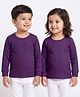 Babyhug Knit Full Sleeves Solid Color Thermal Vest - Purple