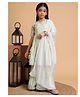 Aspriya Rayon Woven Half Sleeves Floral Printed & Gota Lace Embellished Angrakha Stryle Kurti Sharara With Dupatta Set - Light Green