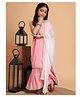 Aspriya Rayon Woven Sleeveless Floral Printed & Gota Lace Embellished Kurti Sharar With Dupatta Set - Baby Pink
