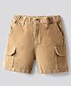 Bonfino Cotton Woven Knee Length Corduroy Shorts With Pockets - Beige
