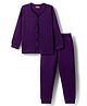 Babyhug Knit Full Sleeves Solid Colour Thermal Inner Wear Set - Purple