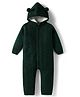 Babyhug Sweater Knit Full Sleeves Romper With Cable Knit Design & Ear Applique - Dark Green