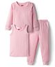 Babyhug Knit Full Sleeves Thermal Inner Wear Set - Pink