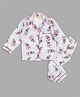 Pyjama Party Pure Cotton Woven Full Sleeves Milkshake Printed Coordinating Night Suit Set - Blue