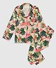 Pyjama Party Pure Cotton Woven Full Sleeves Floral Printed Coordinating Night Suit Set - Pink