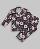 Pyjama Party Pure Cotton Woven Full Sleeves Hello Cutie Text Printed Coordinating Night Suit Set - Black