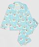 Pyjama Party Rayon Woven Full Sleeves Baby Koala Printed Coordinating Night Suit Set - Blue