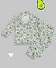 Pyjama Party Rayon Woven Full Sleeves Avocados Printed Coordinating Night Suit Set - Green