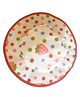 Akinos Kids Cotton Strawberry & Polka Dots Bear Designed Hat - Red - Diameter 38 cm