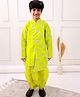 Twisha Chanderi Woven Full Sleeves Elephant Foil Printed Coordinating Dhoti Kurta Set - Lime Green