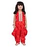 Twisha Cotton Woven Sleeveless Floral Printed Gota Lace Embellished Jumpsuit - Red