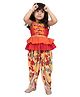 Twisha Cotton Woven Sleeveless Floral Printed Top & Dhoti Set - Orange & Yellow