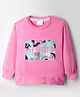 Olio Kids Sinker Knit  Full Sleeves Winter T-Shirt with Thrivin Text Print - Pink