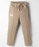 Olio Kids Knit Full Length Fleece Pant with Bestie Print - Tan
