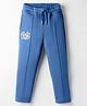 Olio Kids Knit Full Length Fleece Pant with Bestie Print - Blue