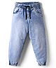 Olio Kids Denim Woven Full Length Solid Colour Jeans - Light Blue