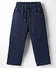 Olio Kids Denim Woven Full Length Solid Coloured Cut & Sew Jeans - Navy Blue