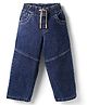 Olio Kids Denim Woven Full Length Solid Coloured Cut & Sew Jeans - Blue