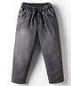 Olio Kids Denim Woven Full Length Solid Colour Jeans - Charcoal Grey