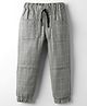 Olio Kids Cotton Woven Full Length Solid Color Trouser - Grey
