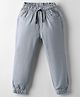 Olio Kids Cotton Woven Full Length Solid Coloured Trouser - Light Grey