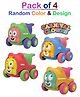 ADKD Friction Powered Carnival Clowns Candy Vehicles Toys Pack of 4 (Random Color & Design)