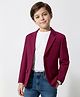 Pine Kids Knit Full Sleeves Solid Blazer - Wine
