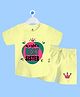 The Peppy Tend 100% Cotton Knit Raksha Bandhan Theme Half Sleeves Worlds Best Sister Text Printed Tee & Shorts Set - Yellow